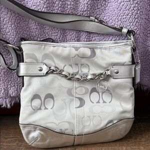 Coach Metallic Silver Crossbody Bag